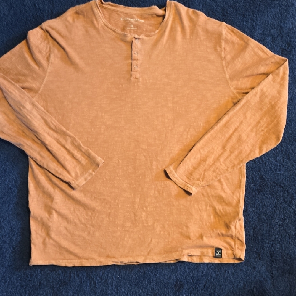 Lucky Brand Light Rust/Orangey Brown Long Sleeve Tee